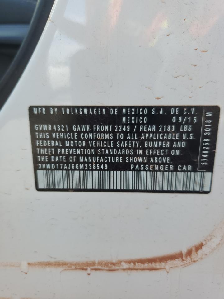 2016 Volkswagen Jetta Sport VIN: 3VWD17AJ6GM238549 Lot: 81919735