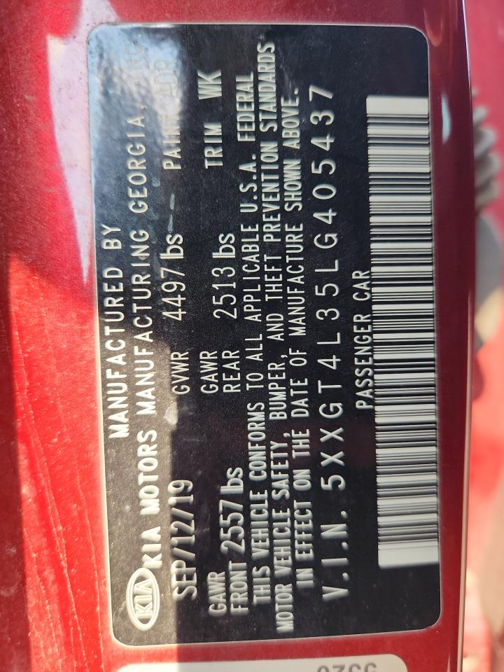 2020 Kia Optima Lx VIN: 5XXGT4L35LG405437 Lot: 80874335