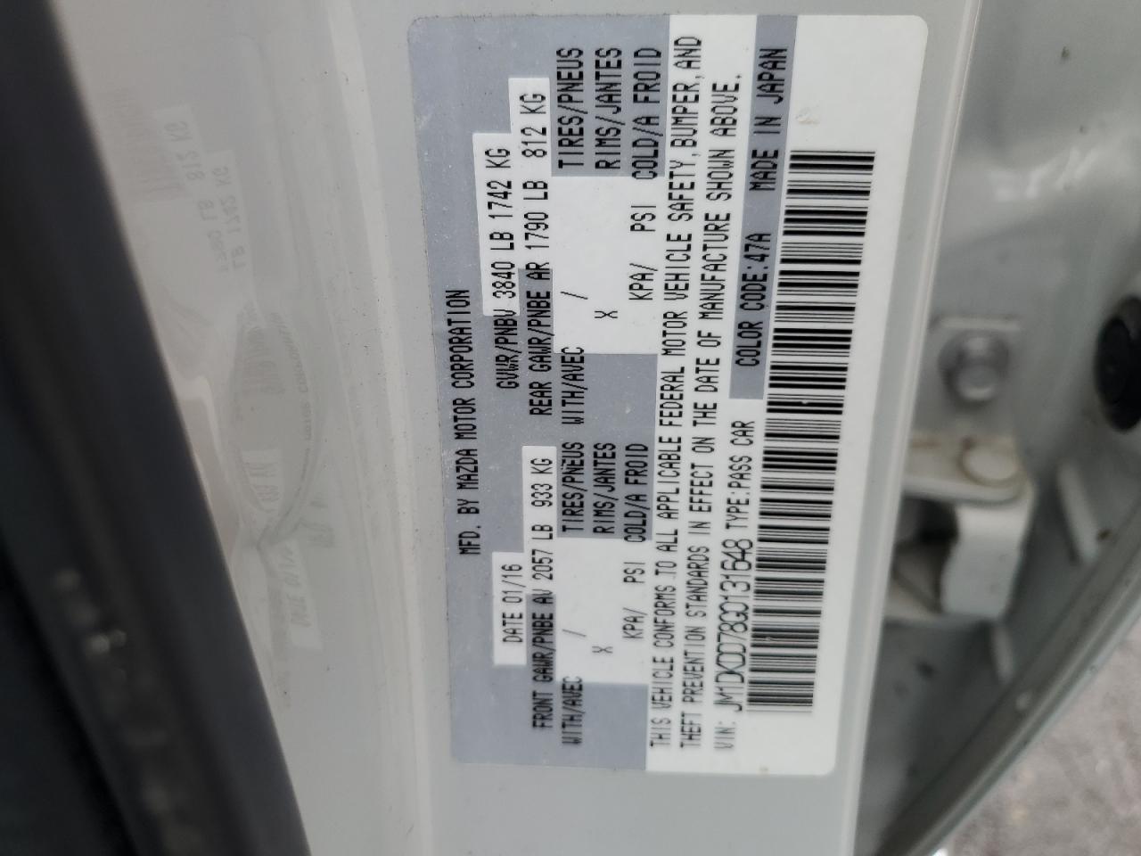 2016 Mazda Cx-3 Grand Touring VIN: JM1DKDD78G0131648 Lot: 81616225