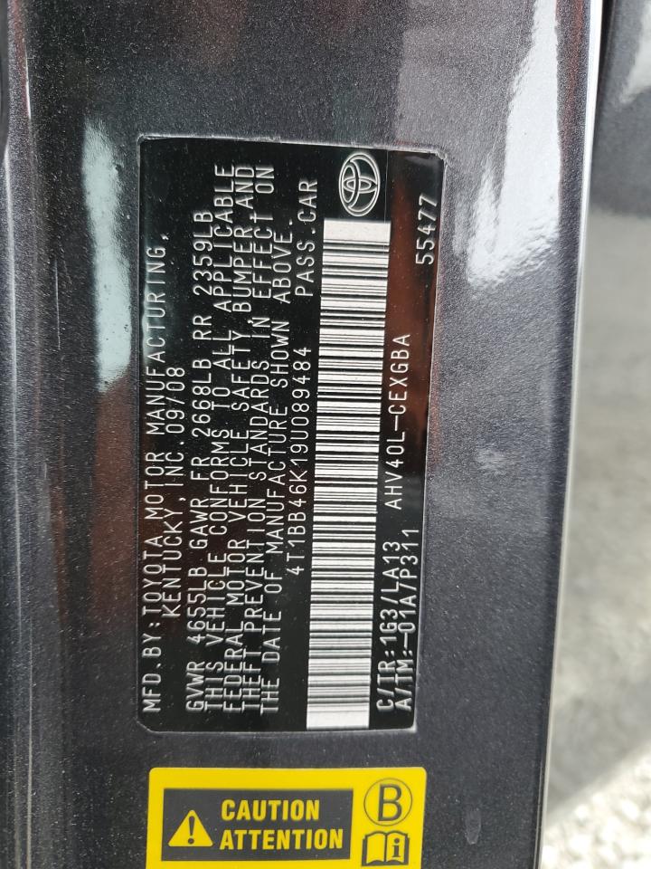 2009 Toyota Camry Hybrid VIN: 4T1BB46K19U089484 Lot: 84230715