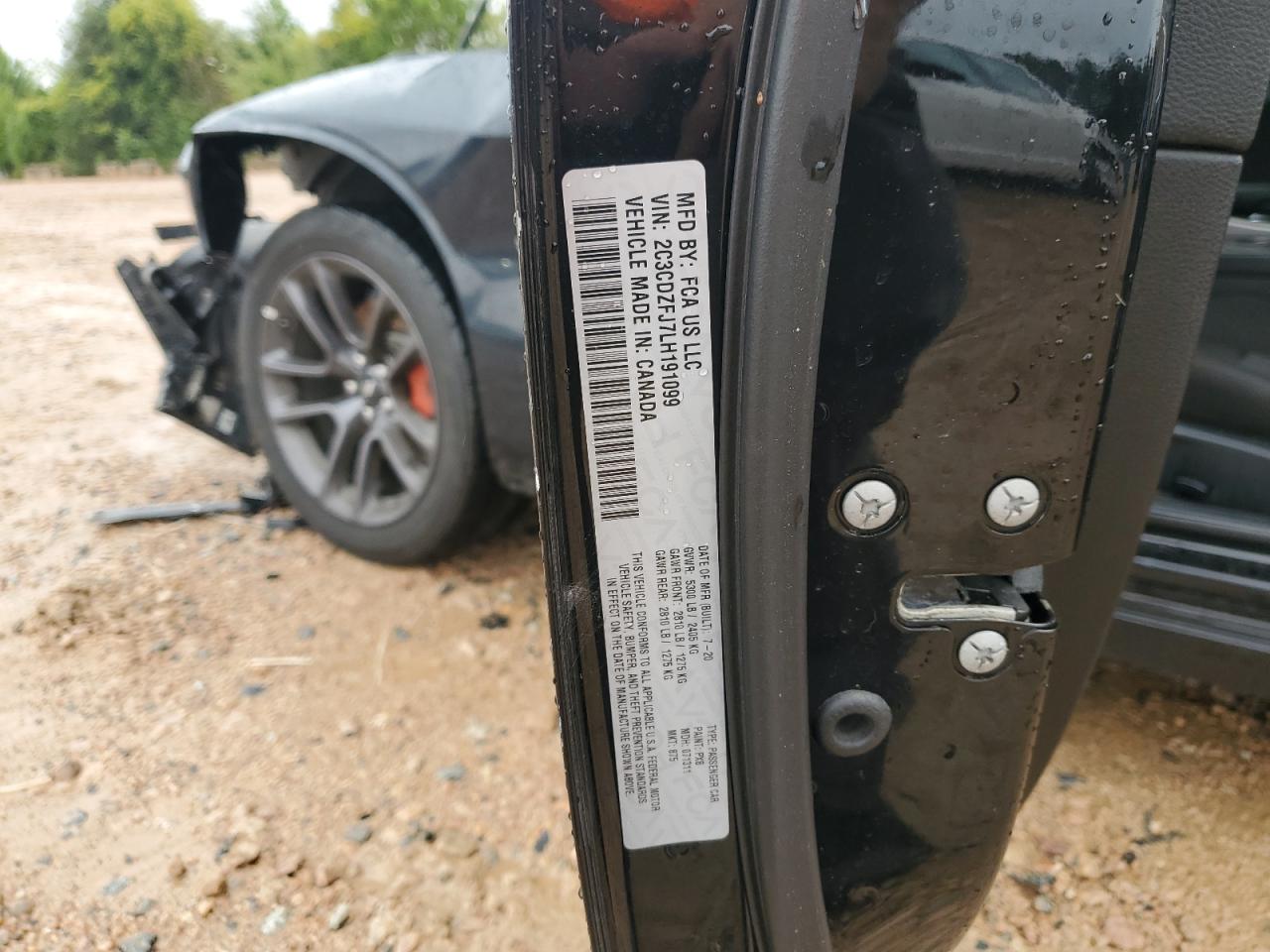 2020 Dodge Challenger R/T Scat Pack VIN: 2C3CDZFJ7LH191099 Lot: 80397275