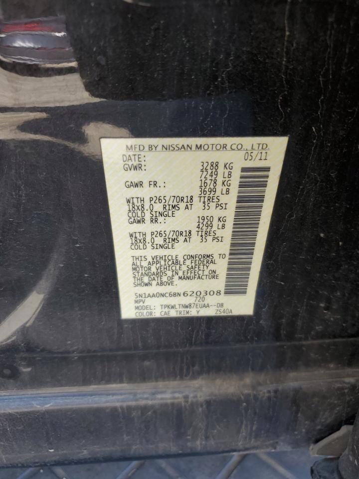 2011 Nissan Armada Sv VIN: 5N1AA0NC6BN620308 Lot: 67140635