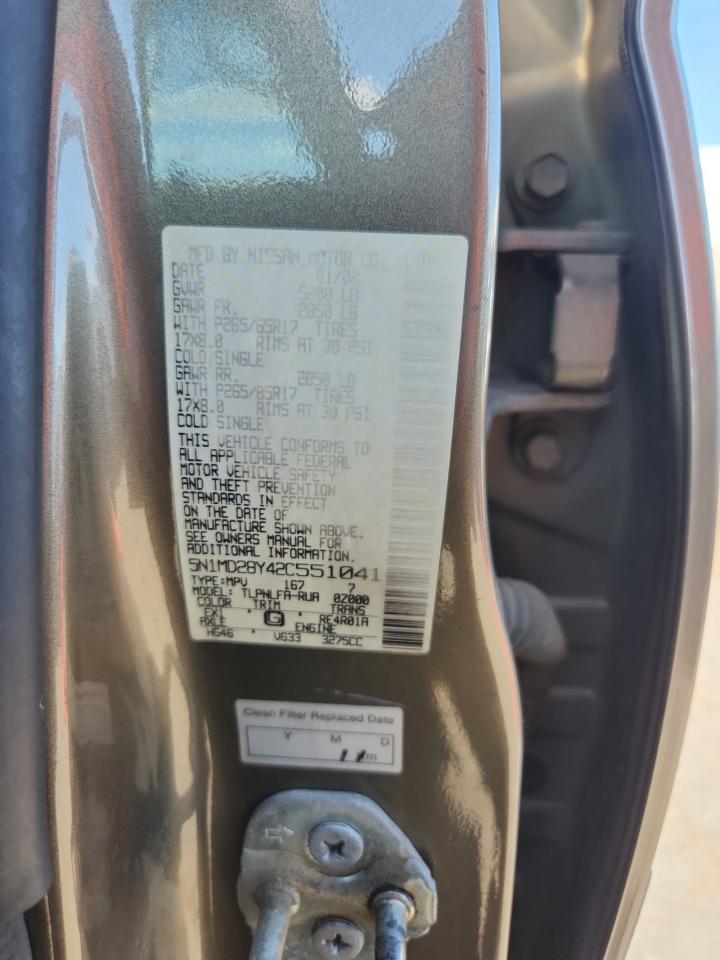 2002 Nissan Xterra Se VIN: 5N1MD28Y42C551041 Lot: 71833365