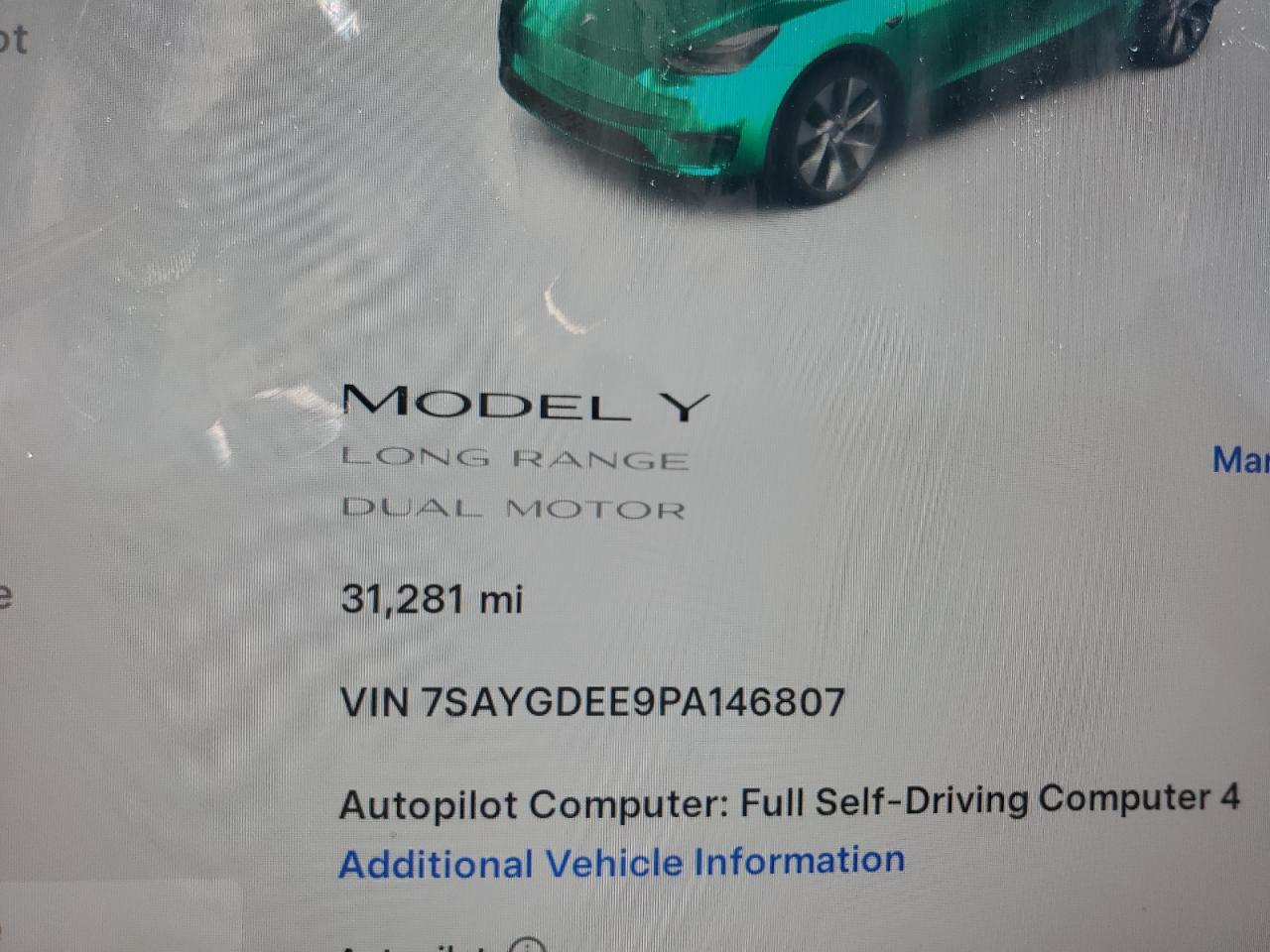 2023 Tesla Model Y VIN: 7SAYGDEE9PA146807 Lot: 81360035