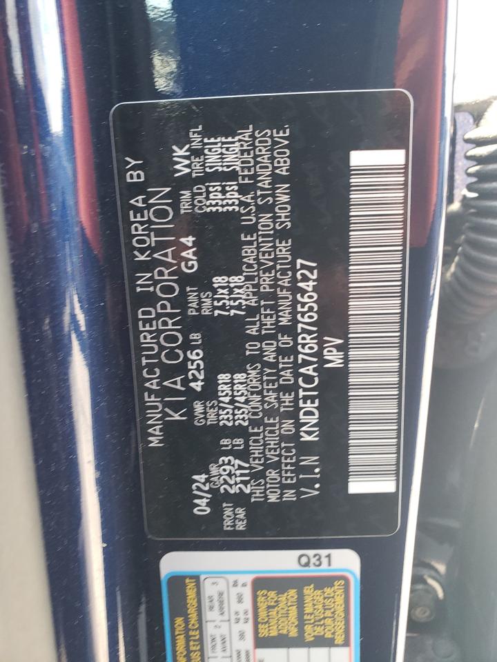 2024 Kia Seltos Sx VIN: KNDETCA76R7656427 Lot: 71896965