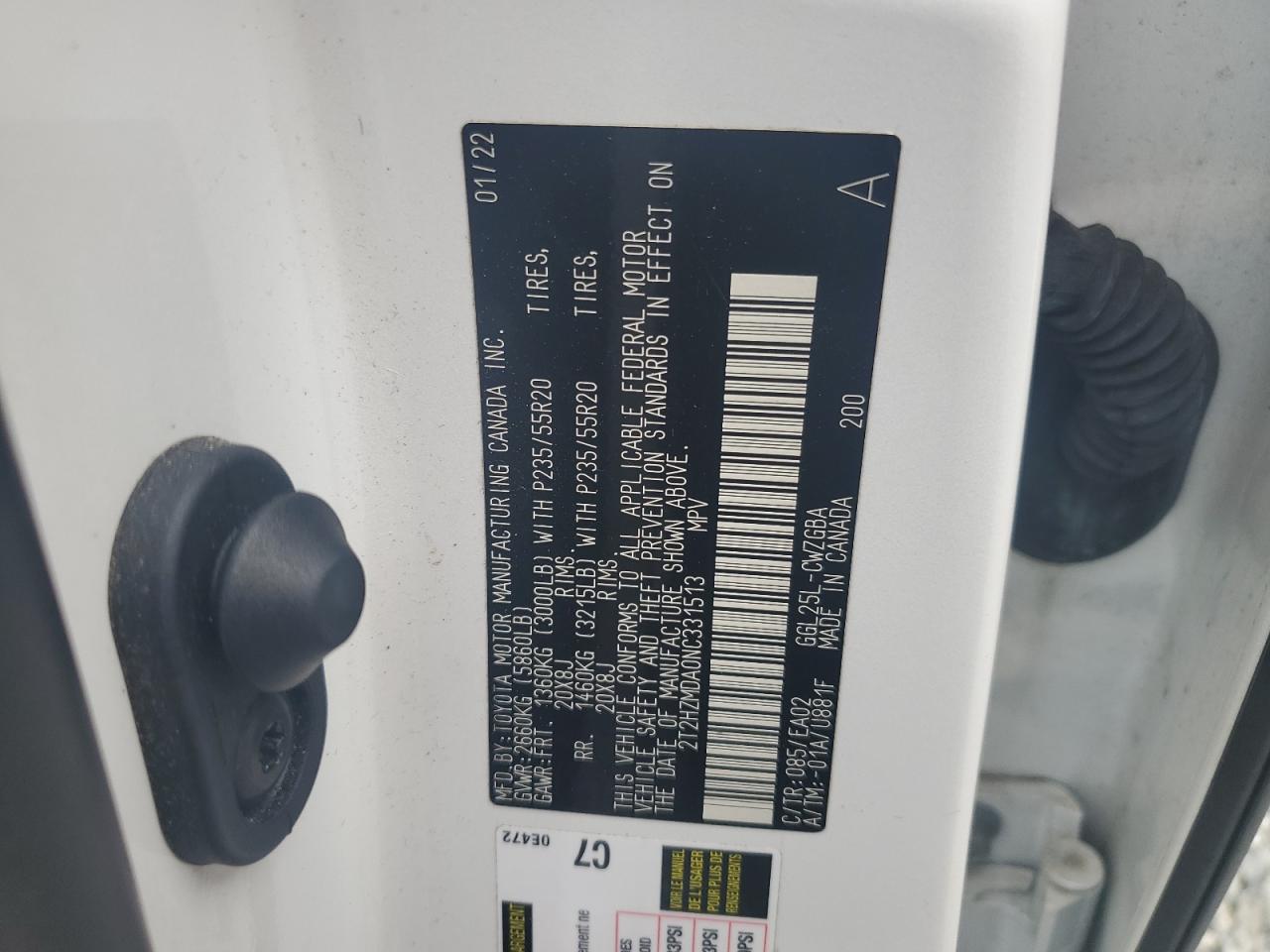 2022 Lexus Rx 350 VIN: 2T2HZMDA0NC331513 Lot: 84187975