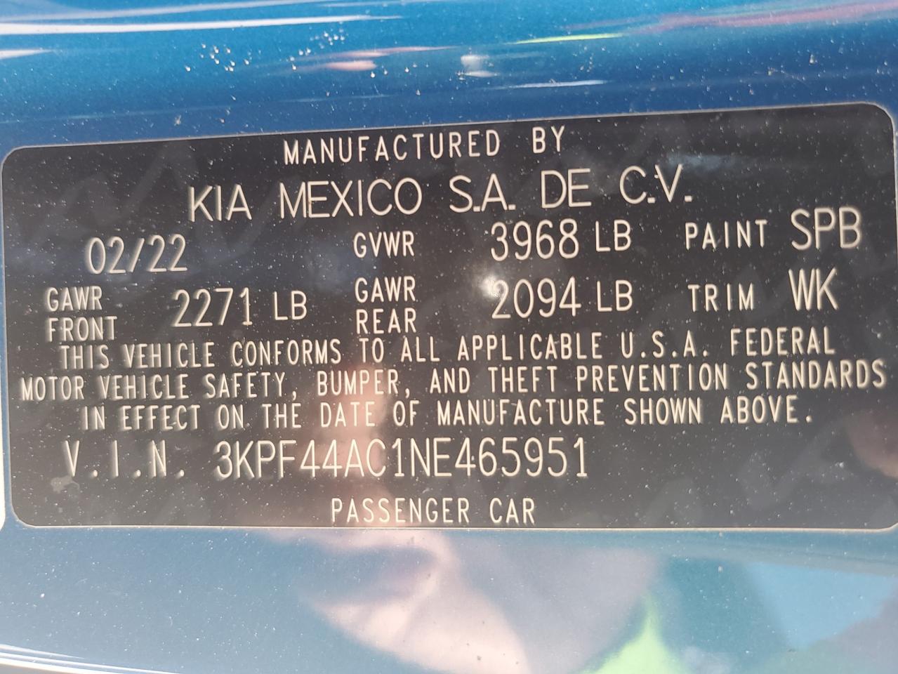 2022 Kia Forte Gt VIN: 3KPF44AC1NE465951 Lot: 80938015