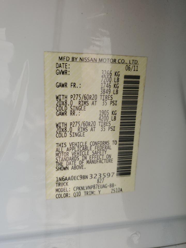 2011 Nissan Titan S VIN: 1N6AA0EC9BN323597 Lot: 68928145