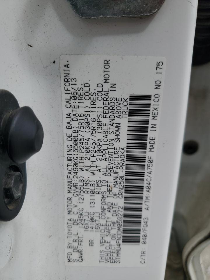 2013 Toyota Tacoma Double Cab Long Bed VIN: 3TMMU4FN3DM059272 Lot: 84201915