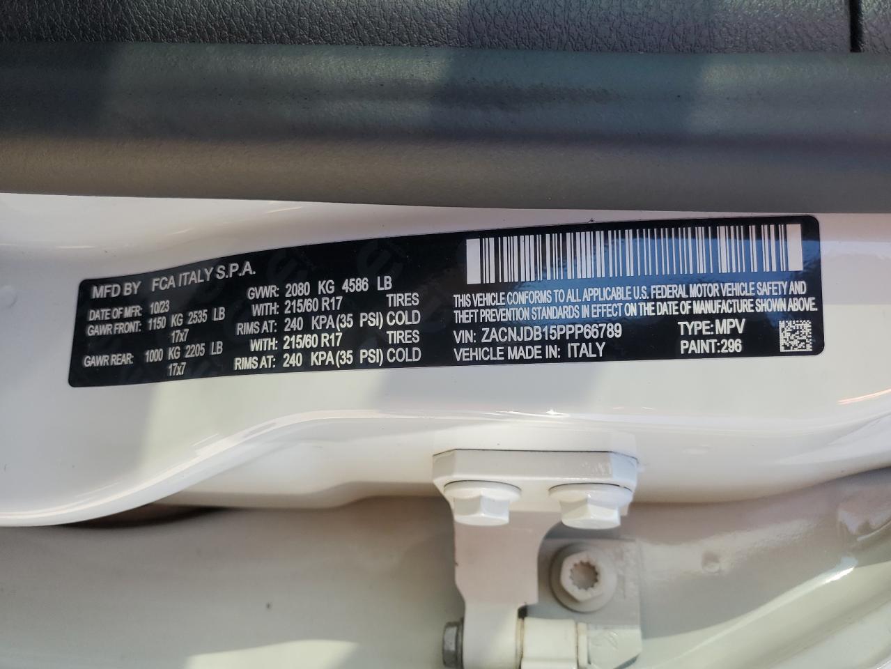 2023 Jeep Renegade Latitude VIN: ZACNJDB15PPP66789 Lot: 71923475