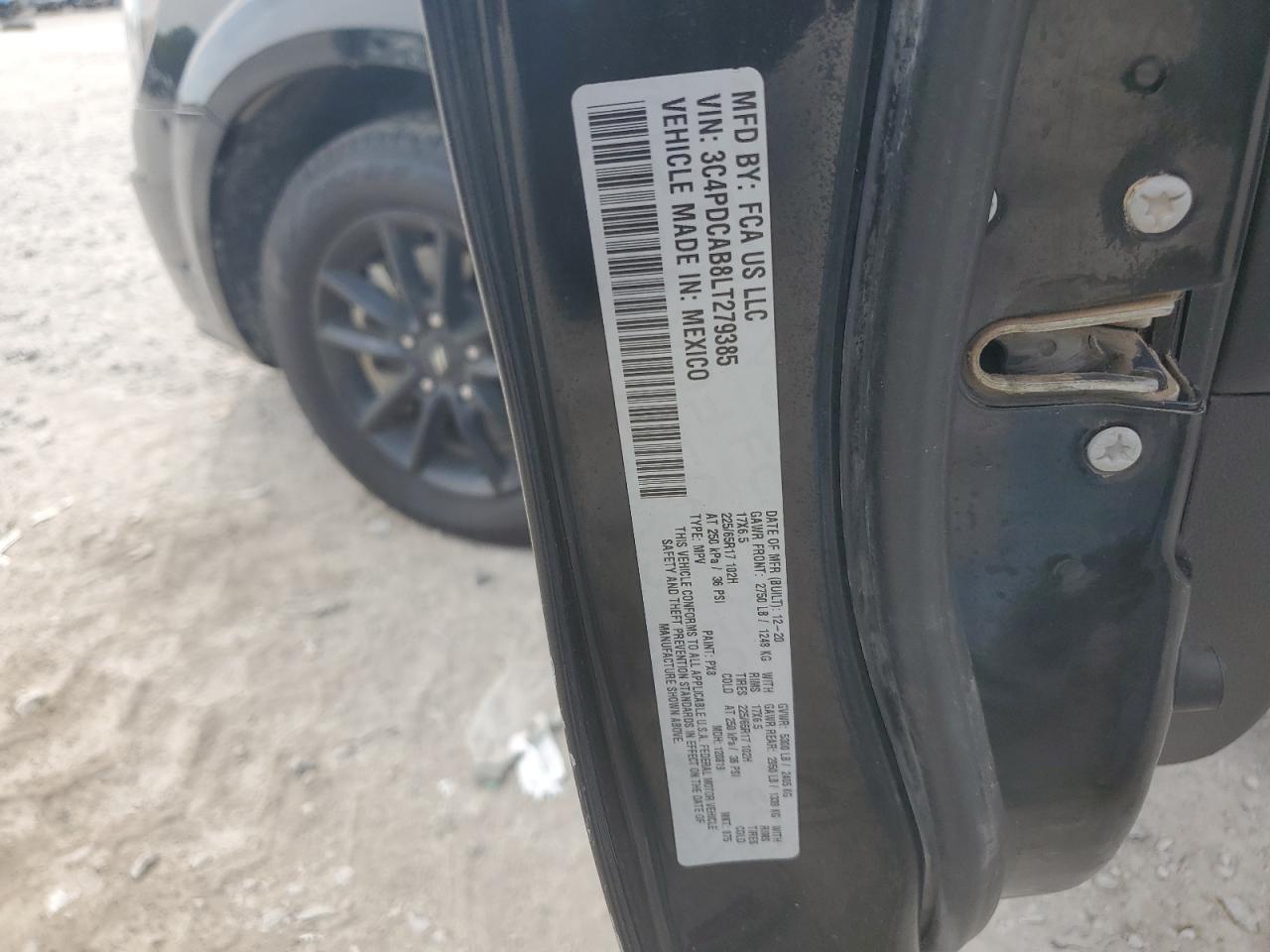 2020 Dodge Journey Se VIN: 3C4PDCAB8LT279385 Lot: 80655415