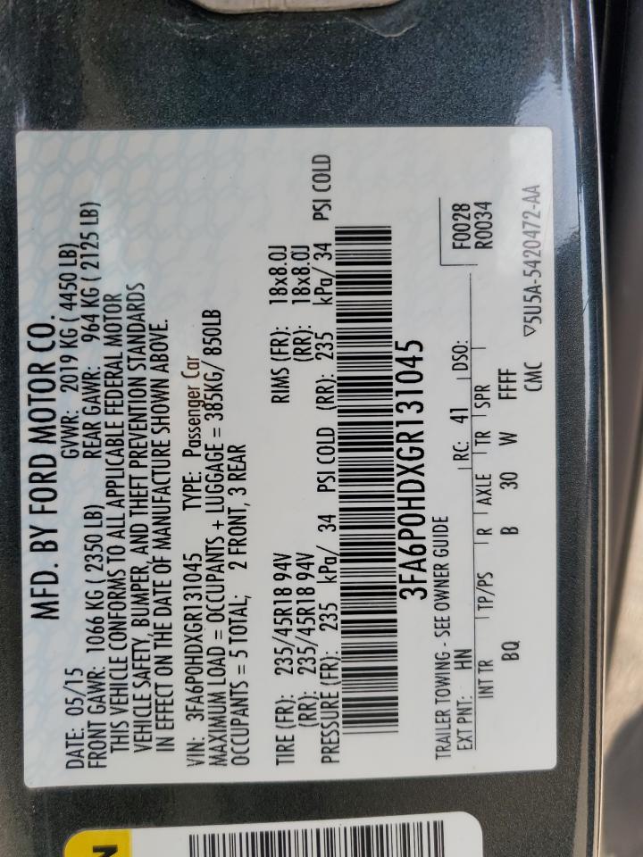 2016 Other Other VIN: 3FA6P0HDXGR131045 Lot: 81101905