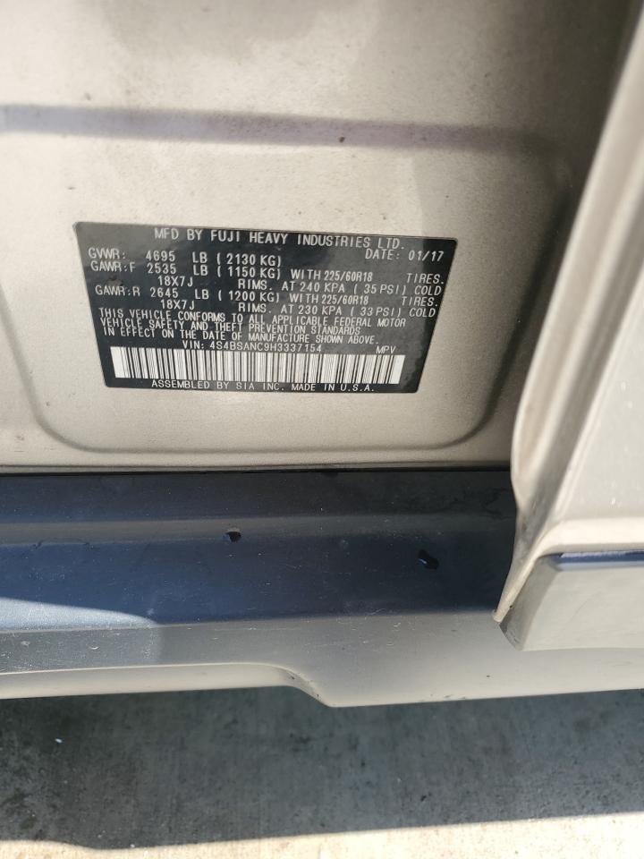 2017 Subaru Outback 2.5I Limited VIN: 4S4BSANC9H3337154 Lot: 80849115