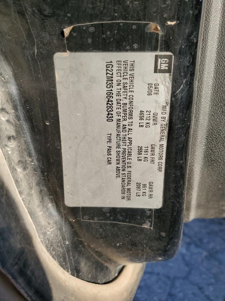 2006 Pontiac G6 Gtp VIN: 1G2ZM351664283430 Lot: 83786625