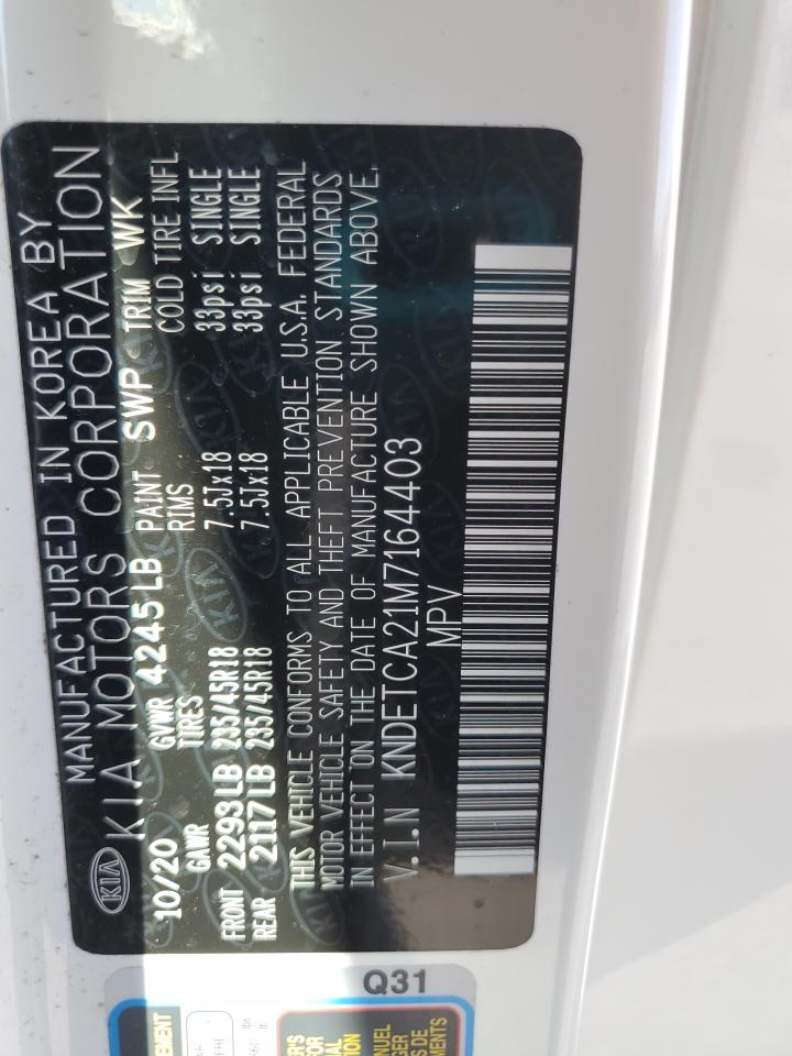 2021 Kia Seltos Sx VIN: KNDETCA21M7164403 Lot: 84773945