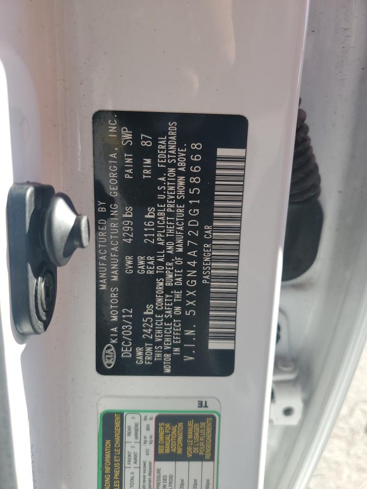 2013 Kia Optima Ex VIN: 5XXGN4A72DG158668 Lot: 82166385