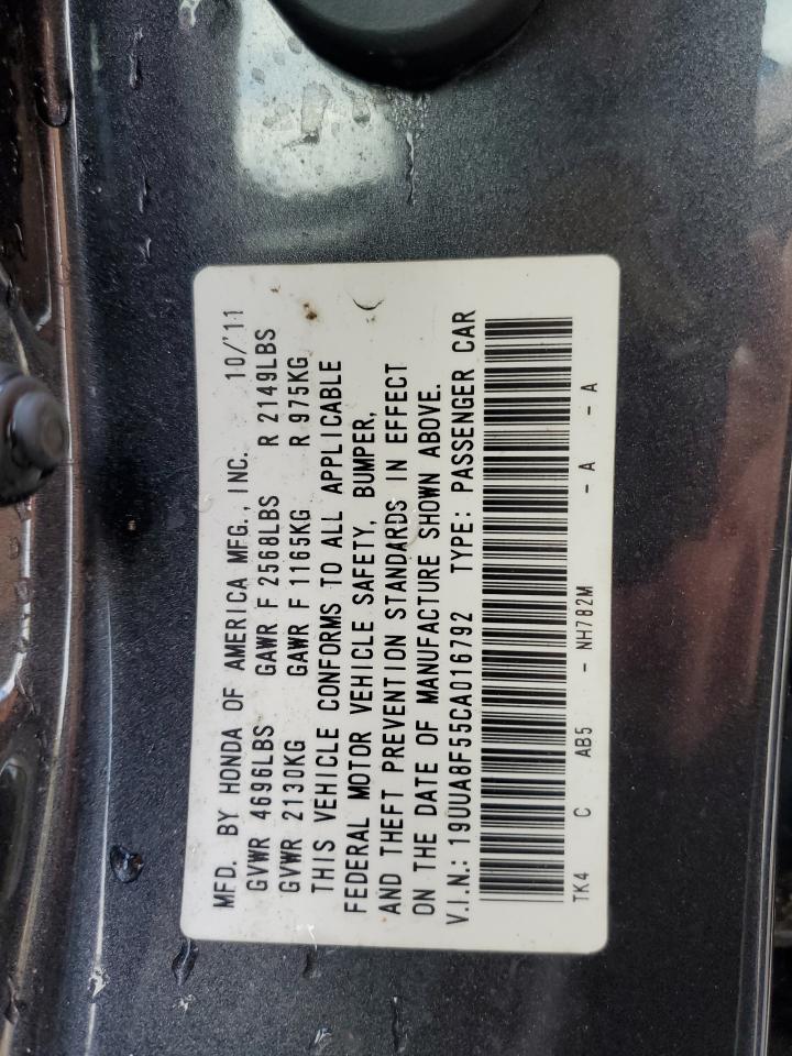 2012 Acura Tl VIN: 19UUA8F55CA016792 Lot: 71799095