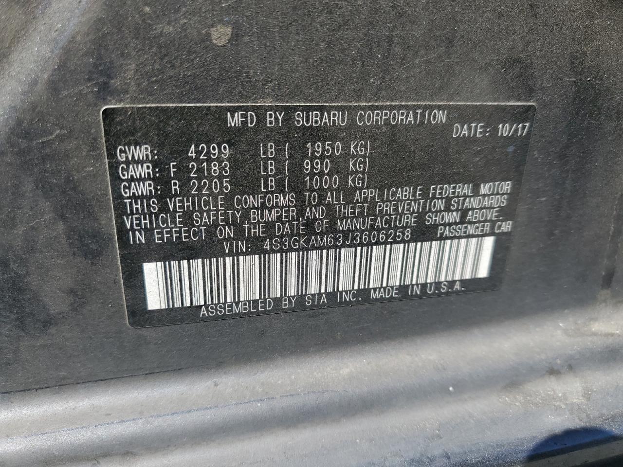 2018 Subaru Impreza Sport VIN: 4S3GKAM63J3606258 Lot: 81824645