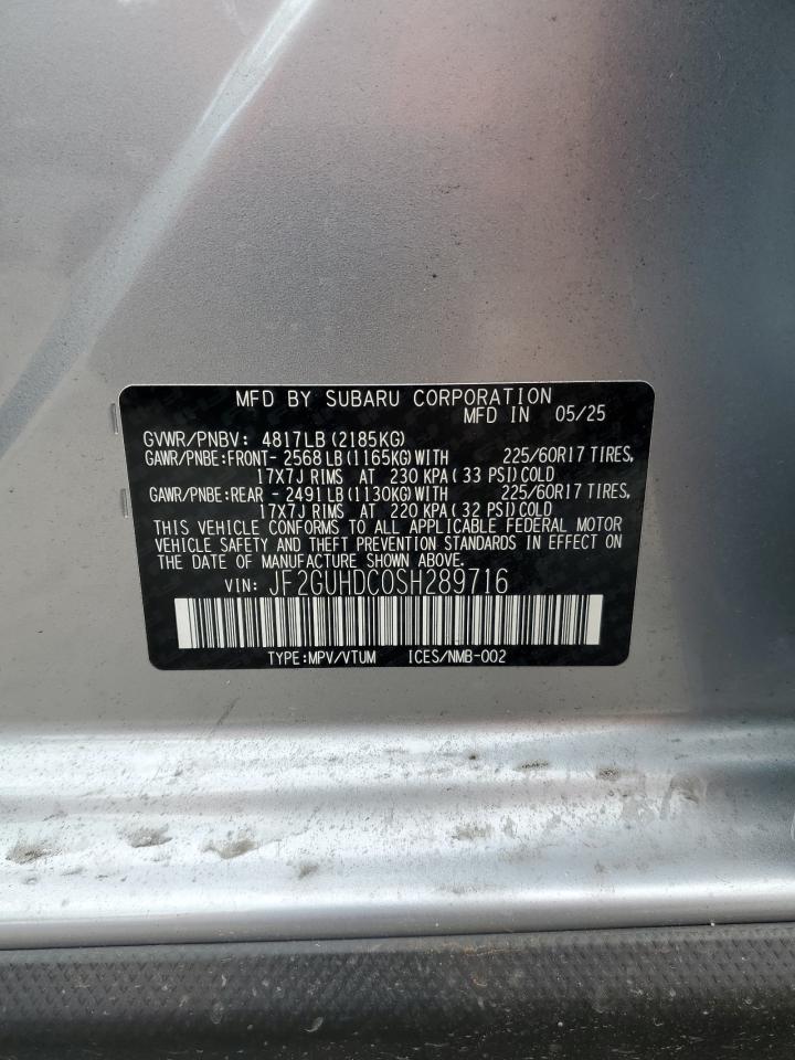 2025 Subaru Crosstrek Premium VIN: JF2GUHDC0SH289716 Lot: 81004825
