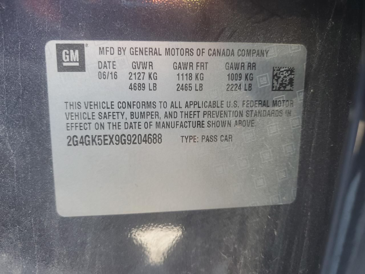 2016 Buick Regal VIN: 2G4GK5EX9G9204688 Lot: 80455615