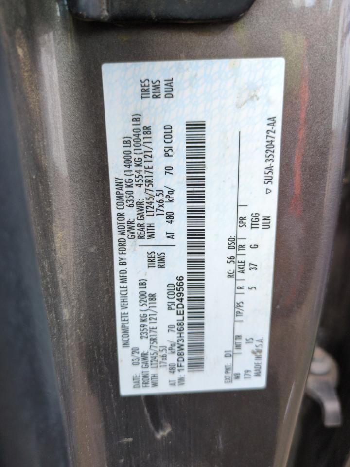 2020 Ford F350 Super Duty VIN: 1FD8W3H68LED49566 Lot: 71045745