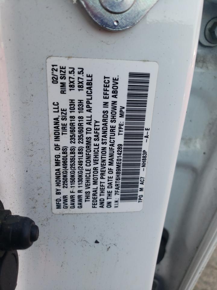 2021 Honda Cr-V Exl VIN: 7FART6H89ME014289 Lot: 70701685