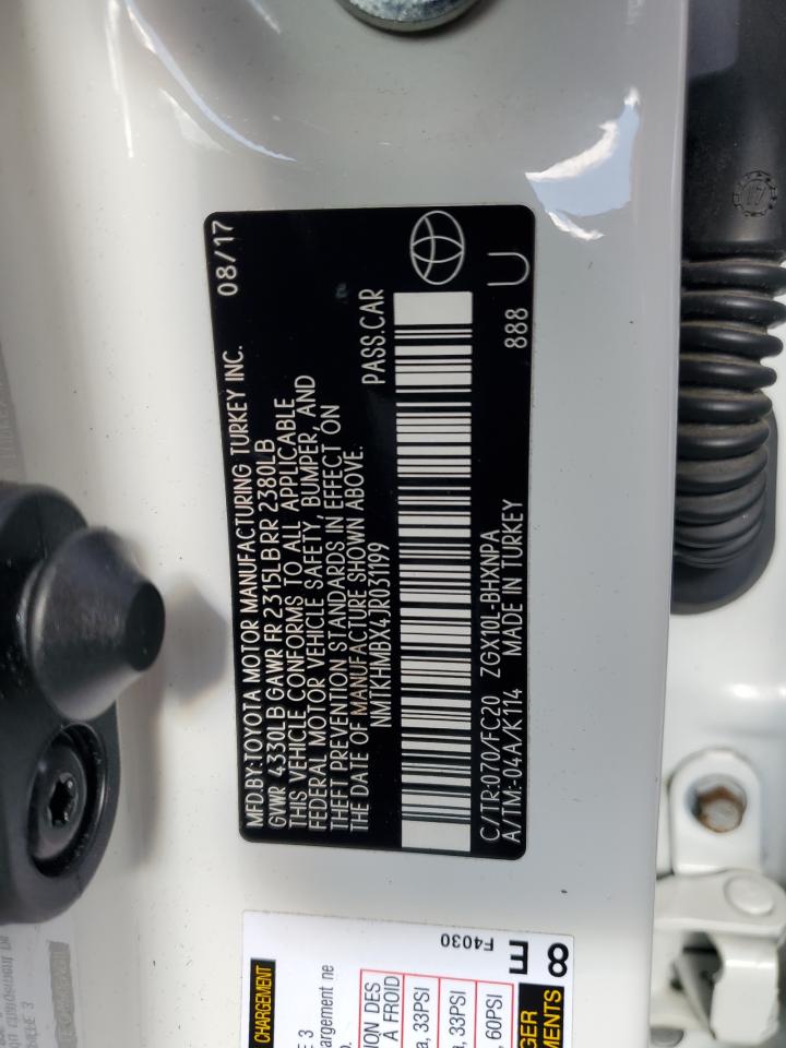 2018 Toyota C-Hr Xle VIN: NMTKHMBX4JR031199 Lot: 80372755