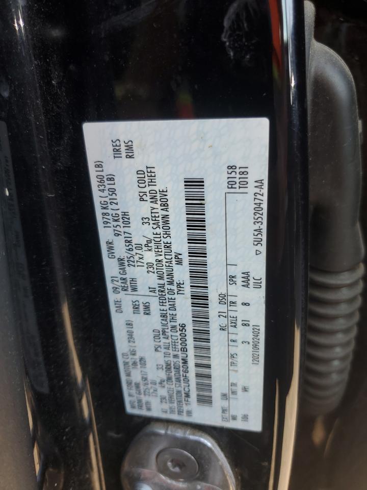 2021 Ford Escape S VIN: 1FMCU0F60MUB00056 Lot: 84601445