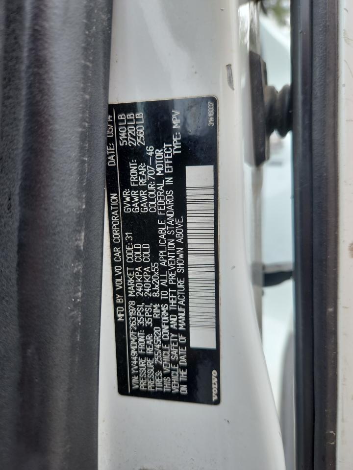 2015 Volvo Xc60 T6 Platinum VIN: YV449MDM7F2631978 Lot: 84549205