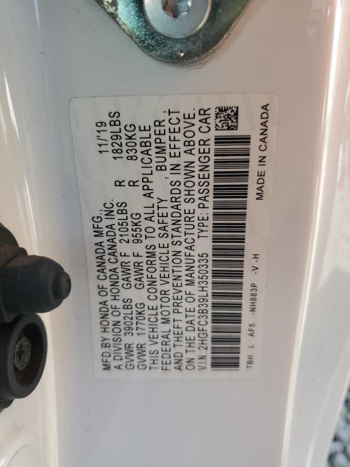 2020 Honda Civic Ex VIN: 2HGFC3B39LH350335 Lot: 71531225