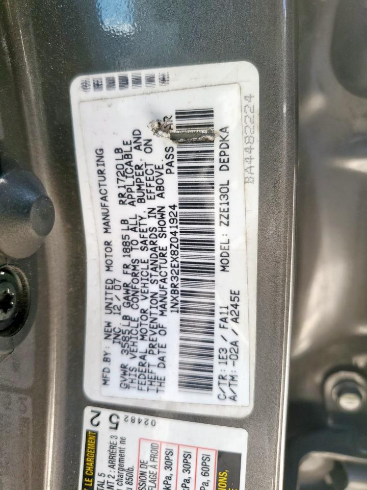 2008 Toyota Corolla Ce VIN: 1NXBR32EX8Z041924 Lot: 81706205