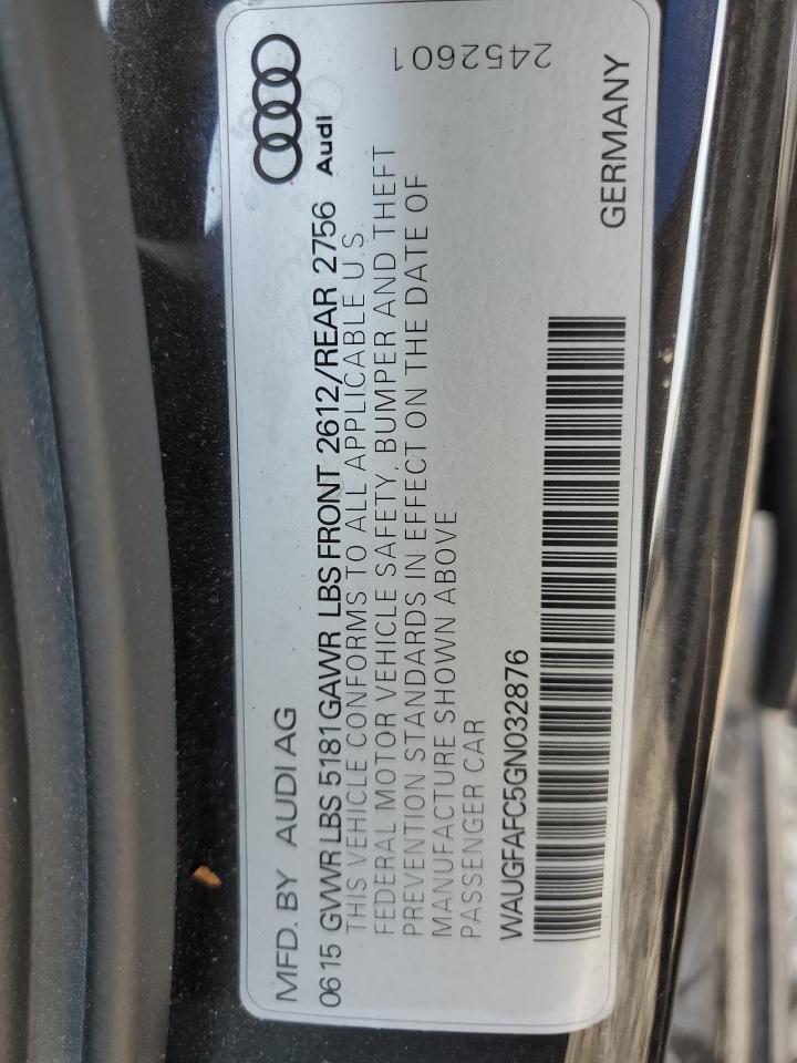 2016 Audi A6 Premium Plus VIN: WAUGFAFC5GN032876 Lot: 71636125