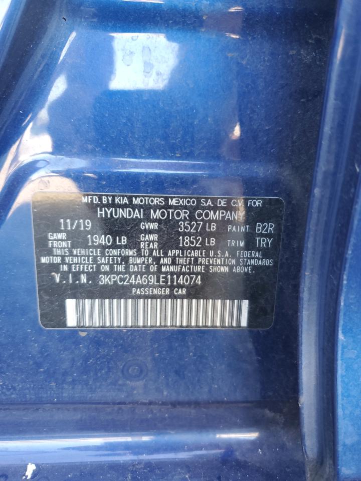 2020 Hyundai Accent Se VIN: 3KPC24A69LE114074 Lot: 83764765