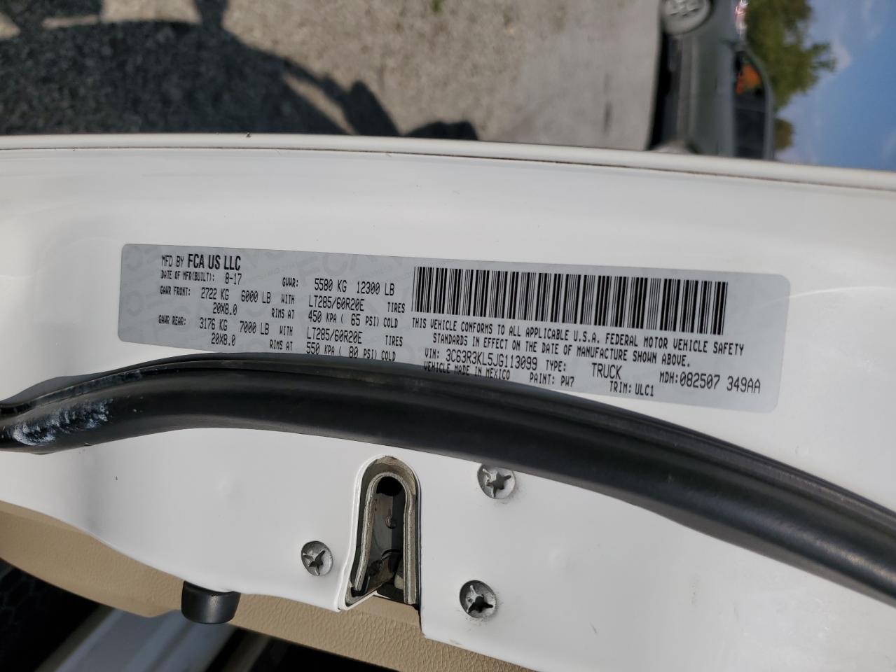 2018 Ram 3500 Longhorn VIN: 3C63R3KL5JG113099 Lot: 81062575