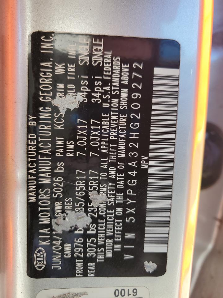 2017 Kia Sorento Lx VIN: 5XYPG4A32HG209272 Lot: 81099815