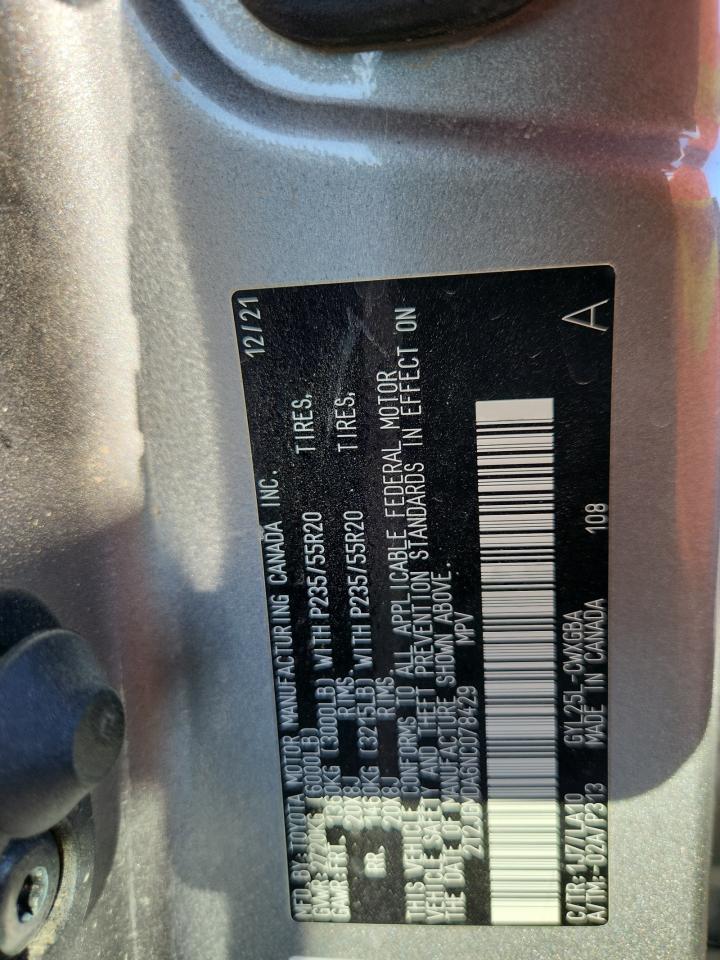 2022 Lexus Rx 450H VIN: 2T2JGMDA6NC078429 Lot: 71929945