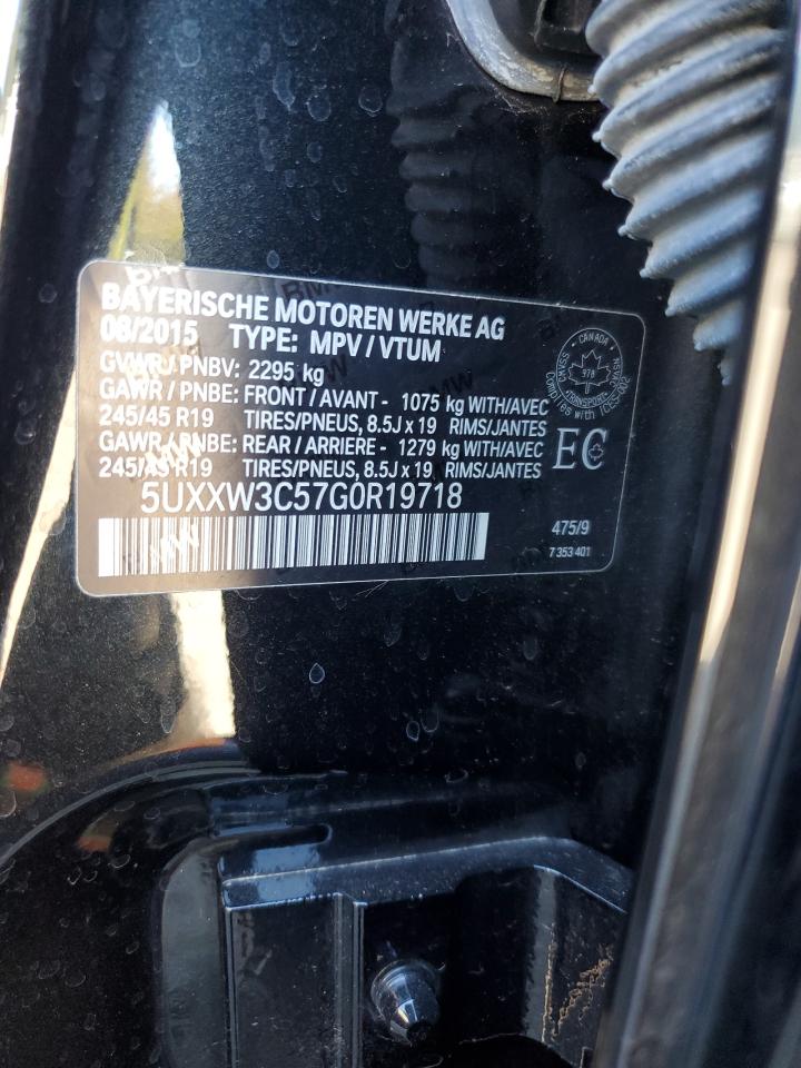 2016 BMW X4 xDrive28I VIN: 5UXXW3C57G0R19718 Lot: 84543235