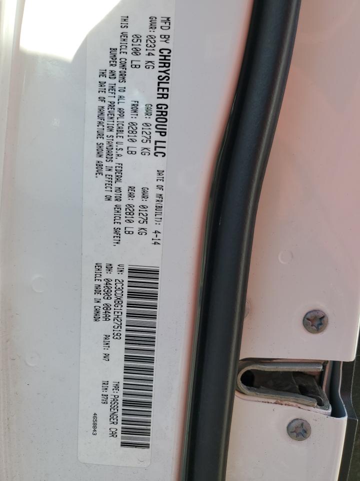 2014 Dodge Charger Se VIN: 2C3CDXBG1EH275193 Lot: 80214225