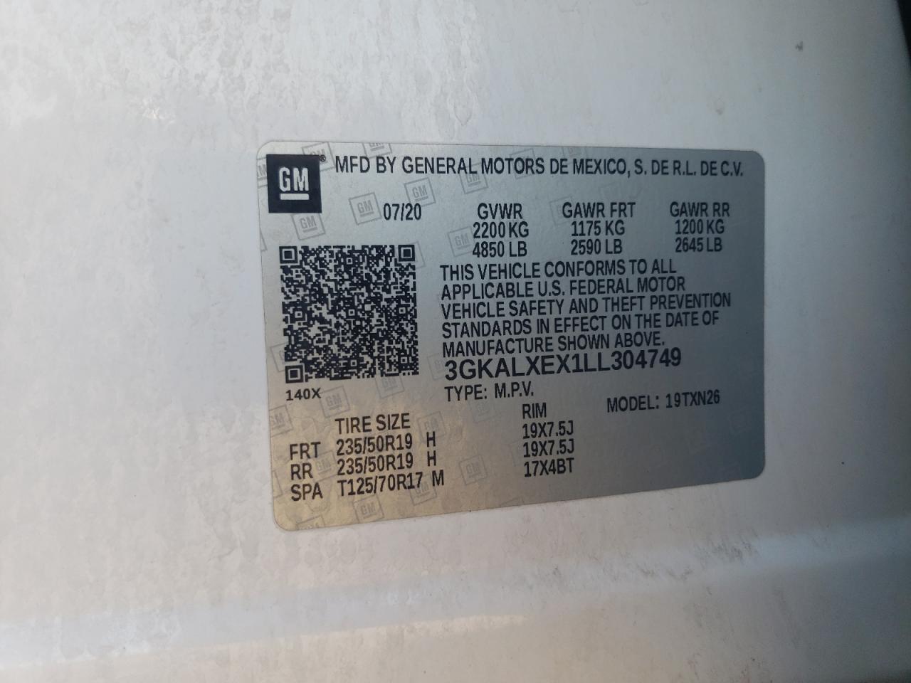 2020 GMC Terrain Denali VIN: 3GKALXEX1LL304749 Lot: 80645915