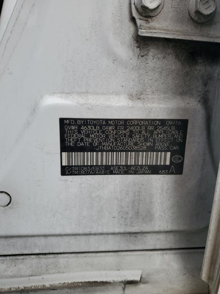 2016 Lexus Is 200T VIN: JTHBA1D26G5038528 Lot: 81742965