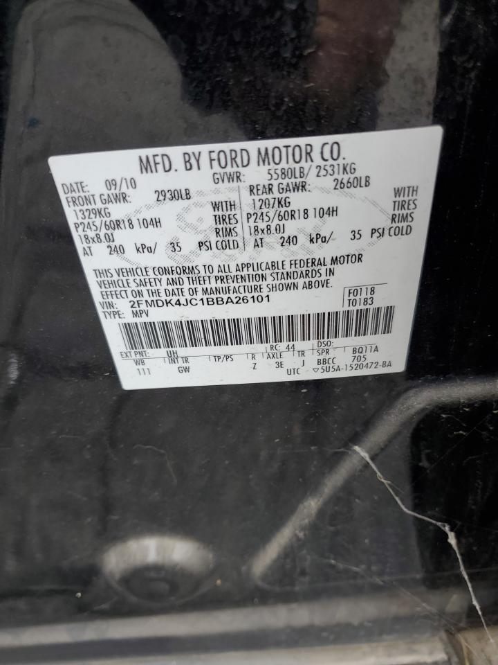 2011 Ford Edge Sel VIN: 2FMDK4JC1BBA26101 Lot: 81512255