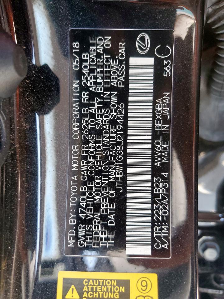 2018 Lexus Es 300H VIN: JTHBW1GG8J2194426 Lot: 71723975