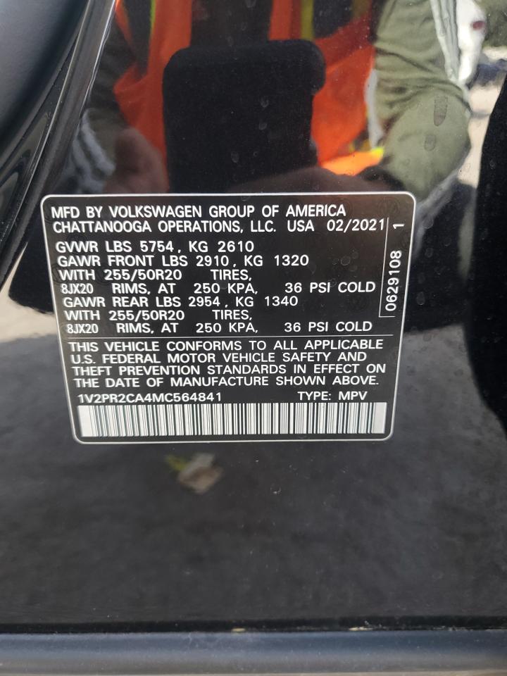 2021 Volkswagen Atlas Se VIN: 1V2PR2CA4MC564841 Lot: 81966075