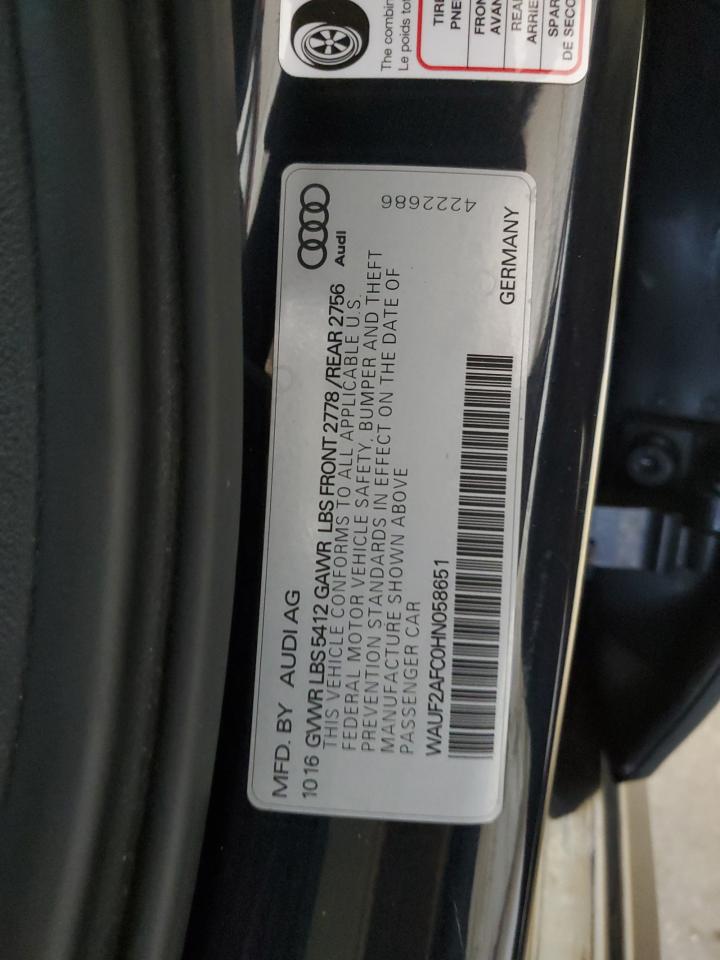 2017 Audi A6 Premium Plus VIN: WAUF2AFC0HN058651 Lot: 81119555