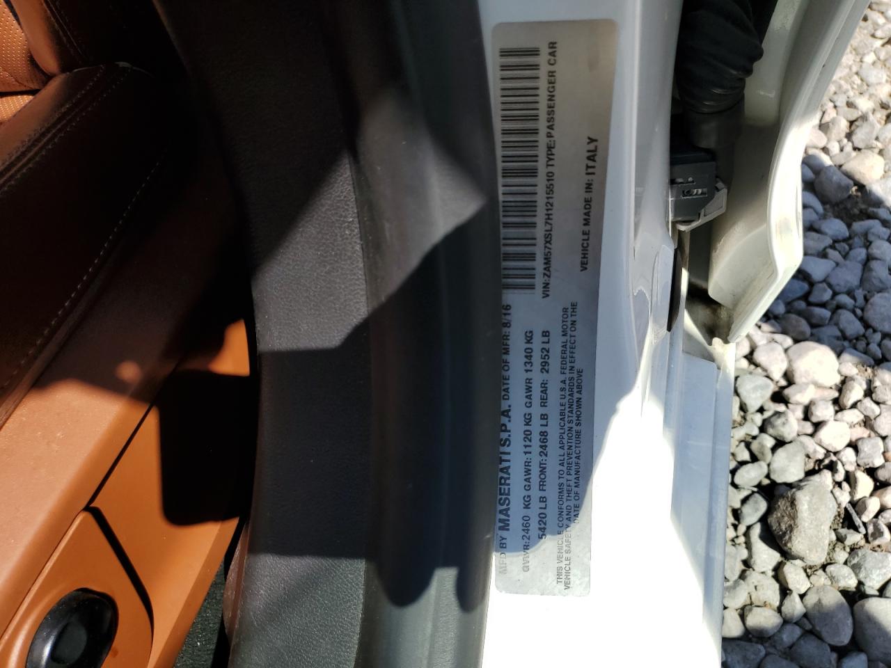 2017 Maserati Ghibli Luxury VIN: ZAM57XSL7H1215510 Lot: 80918715