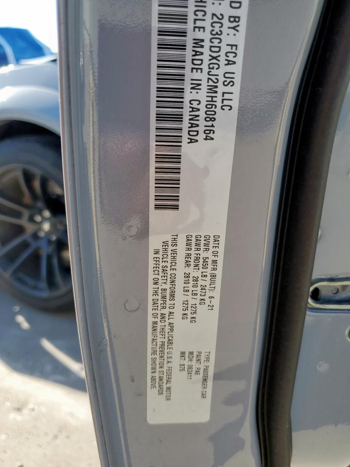2021 Dodge Charger Scat Pack VIN: 2C3CDXGJ2MH608164 Lot: 71424255
