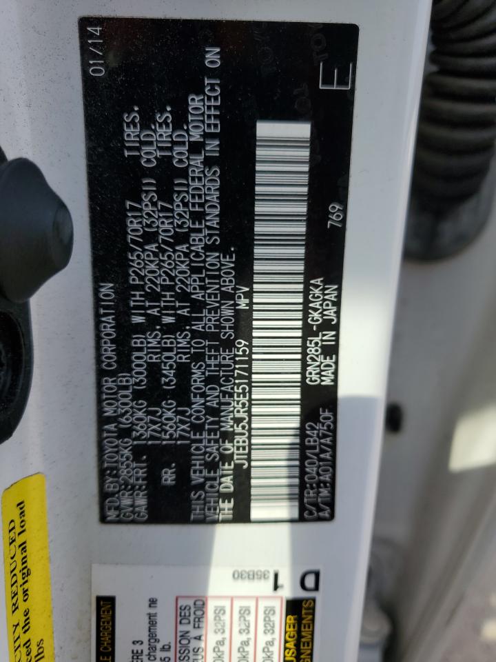 2014 Toyota 4Runner Sr5 VIN: JTEBU5JR5E5171159 Lot: 80900715