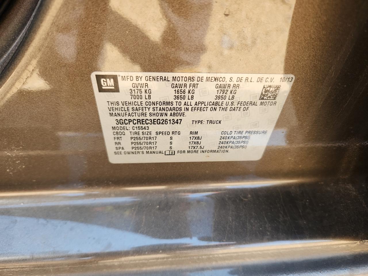 2014 Chevrolet Silverado C1500 Lt VIN: 3GCPCREC3EG261347 Lot: 81324465