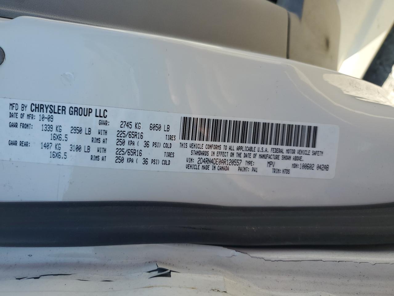 2010 Dodge Grand Caravan Se VIN: 2D4RN4DE0AR120557 Lot: 70667235