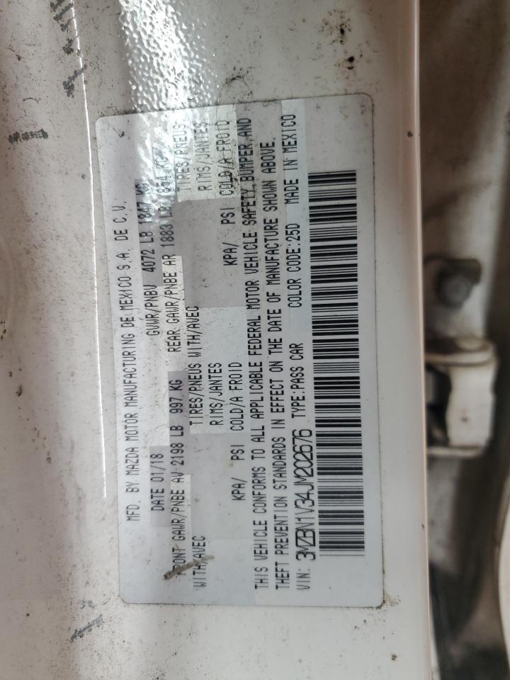 2018 Mazda 3 Touring VIN: 3MZBN1V34JM202676 Lot: 83944465